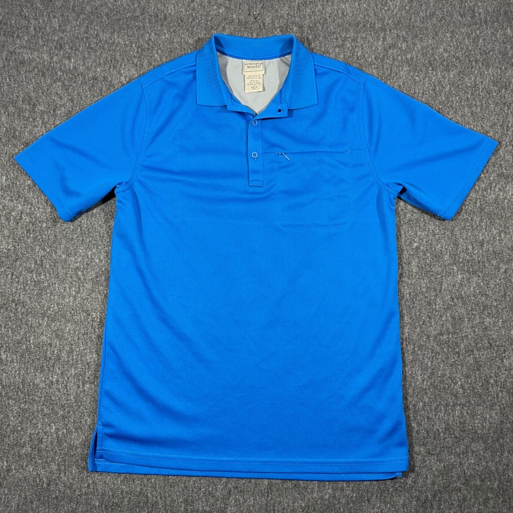 VTG Scandia‎ Woods Mens Blue Short Sleeve Collared Polo Shirt with Pocket Size S